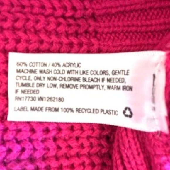 Hot Pink V-Neck Sweater, Size Small - Picture 8 of 8